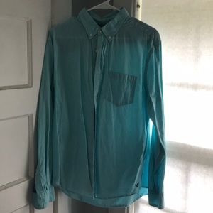 Teal American Eagle Button Down